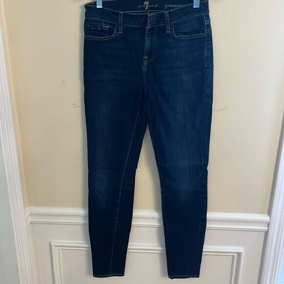 7 for all Mankind Guenevere Dark Wash Skinny Jean - Picture 1 of 7